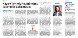 L'articolo del Trentino del 17 luglio 2020 che parla dell'evento "RiparTiAmo dalla musica" organizzato dal Consorzio CENTO